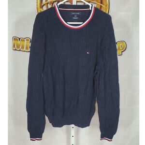 Tommy Hilfiger Men’s Blue Crewneck Sweater Size Large Cotton Knit